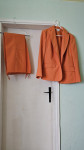 Oranžna črasta ženska obleka Jurgen Michaelsen velikost 48/50