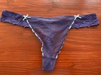 Seksi TANGICE, prosojne viola spodnjice, čipka, mašnjice - vel. XL