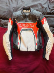 Motoristična usnjena športna jakna FLM 2.1 Črno/rdeča/bela Velikost 48