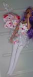 Čudovit bel ali vijoličast 3-delni komplet oblekice za Barbie punčko