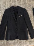 Zara siva/temno modra obleka S/M