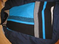 Nosečniška poletna obleka-tunika, vel L,črno-modra,črtasta