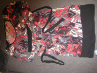 Nosečniška tunika z vzorci, rdeče-črna, vel.M