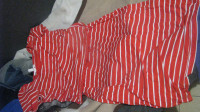 Poletna kratka obleka za dojenje,belo- rdeca,črtasta, vel. S