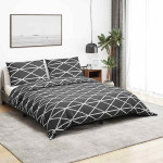 vidaXL Komplet prevleke za odejo temno siva in bela 260x240 cm bombaž
