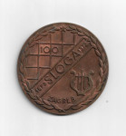 medalja 100 godina KUD Sloga Zagreb 1872- 1972  95 grama