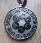 Medalja 27. letne športne igre papirničarjev Slovenije srebrna