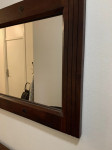 Ogledalo, okvir iz pravega lesa