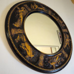 Renesančno starinsko stensko ogledalo, ročno izdelano iz lesa