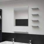 vidaXL Stensko ogledalo s 5 policami srebrno 50x60 cm