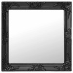 vidaXL Stensko ogledalo v baročnem stilu 60x60 cm črno