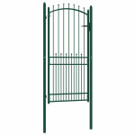vidaXL Ograjna vrata EMMEN s konicami jeklo 104x147 cm zelena