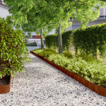 vidaXL Robniki za trato 10 kosov 15x103 cm prilagodljivi corten jeklo