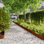 vidaXL Robniki za trato 10 kosov 15x103 cm prilagodljivi corten jeklo