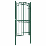 vidaXL Ograjna vrata EMMEN z obokanim vrhom jeklo 100x136 cm zelena