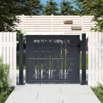 vidaXL Vrtna vrata antracitna 100x100 cm jeklo bambusov dizajn