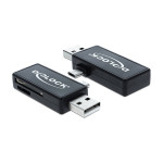 Delock čitalnik kartic Micro USB OTG + USB A konektor