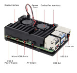 Ohišje z dvema ventilatorjema za Raspberry Pi 4B