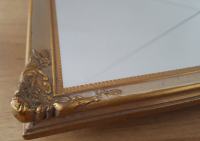 ✨Stensko ogledalo lesen okvir trapezne oblike s karo vzorcem 1930