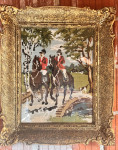 Večji starinski okvir v zlati barvi -  55 X 48 cm, širina 10 cm
