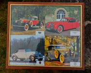 Uokvirjena slika avtomobili oldtajmerji AUBURN JAGUAR RÖHR MERCEDES