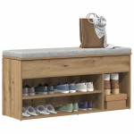 vidaXL Lavica za čevlje Artisan Oak 102x30,5x45 cm Inženirski les