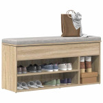 vidaXL Lavica za čevlje Sonoma Oak 102x30,5x45 cm Inženirski les