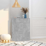 vidaXL Omara za čevlje betonsko siva 60x35x84 cm iverna plošča