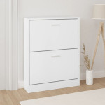 vidaXL Omarica za čevlje bela 59x17x81 cm inženirski les