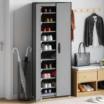 vidaXL Omarica za čevlje siva 60x30x166 cm blago