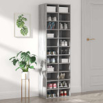 vidaXL Omarica za čevlje siva sonoma 54x34x183 cm konstruiran les