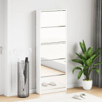 vidaXL Omarica za čevlje z ogledalom 5-nadstropna bela 63x17x169,5 cm