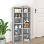 vidaXL Regal za čevlje 2 kosa sivi sonoma 27,5x27x102cm inženirski les