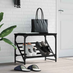 vidaXL Regal za čevlje črn 60x30x45 cm inženirski les