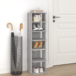 vidaXL Regal za čevlje siva sonoma 27,5x27x102 cm konstruiran les