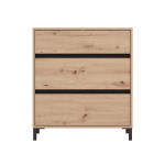 KOMODA MARRON 80 3F 11014259 ARTISAN HRAST / ČRNA
