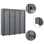 vidaXL Garderobna omara s 4 predelki siva 175x45x170 cm