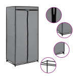 vidaXL Garderobna omara 75x50x160 cm siva