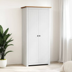 vidaXL Garderobna omara bela 80x50x171,5 cm trdna borovina Panama