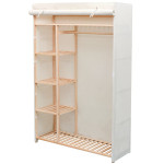 vidaXL Garderobna omara iz blaga in borovine 110x40x170 cm