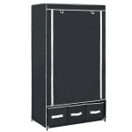 vidaXL Garderobna omara črna 87x49x159 cm iz blaga
