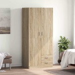 vidaXL Garderobna omara sonoma hrast 80x52x180 cm inženirski les