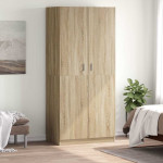 vidaXL Garderobna omara sonoma hrast 90x52x200 cm iverna plošča