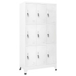 vidaXL Garderobna omara z 9 vrati jeklo 90x45x180cm siva