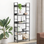 vidaXL Knjižna polica 5-nadstropna črna 60x27,6x158,5 cm inž. les