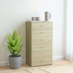 vidaXL Komoda s 6 predali sonoma hrast 50x34x96 cm iverna plošča