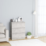 vidaXL Komoda betonsko siva 60x35x76 cm konstruiran les