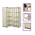 vidaXL Kotna garderobna omara 130x87x169 cm krem
