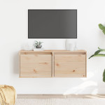 vidaXL Stenska omarica 2 kosa 40x30x50 cm trdna borovina