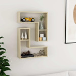 vidaXL Stenska polica 2 kosa sonoma hrast 50x15x50 cm iverna plošča